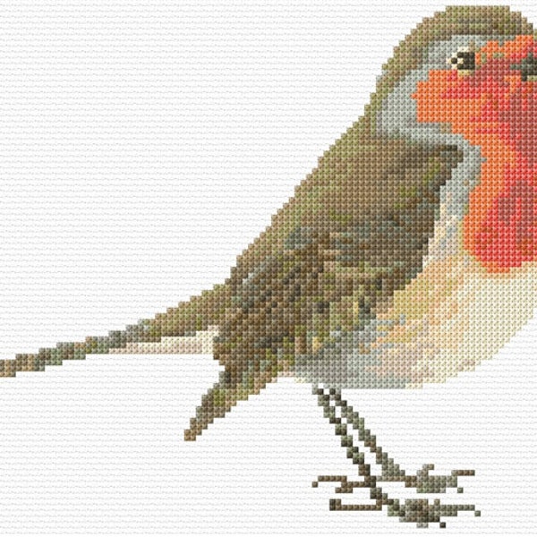 Robin Cross Stitch Pattern PDF Pattern Digital Download Garden Bird 14ct Modern Cross Stitch Animal Cross Stitch Wild Bird Christmas Gift