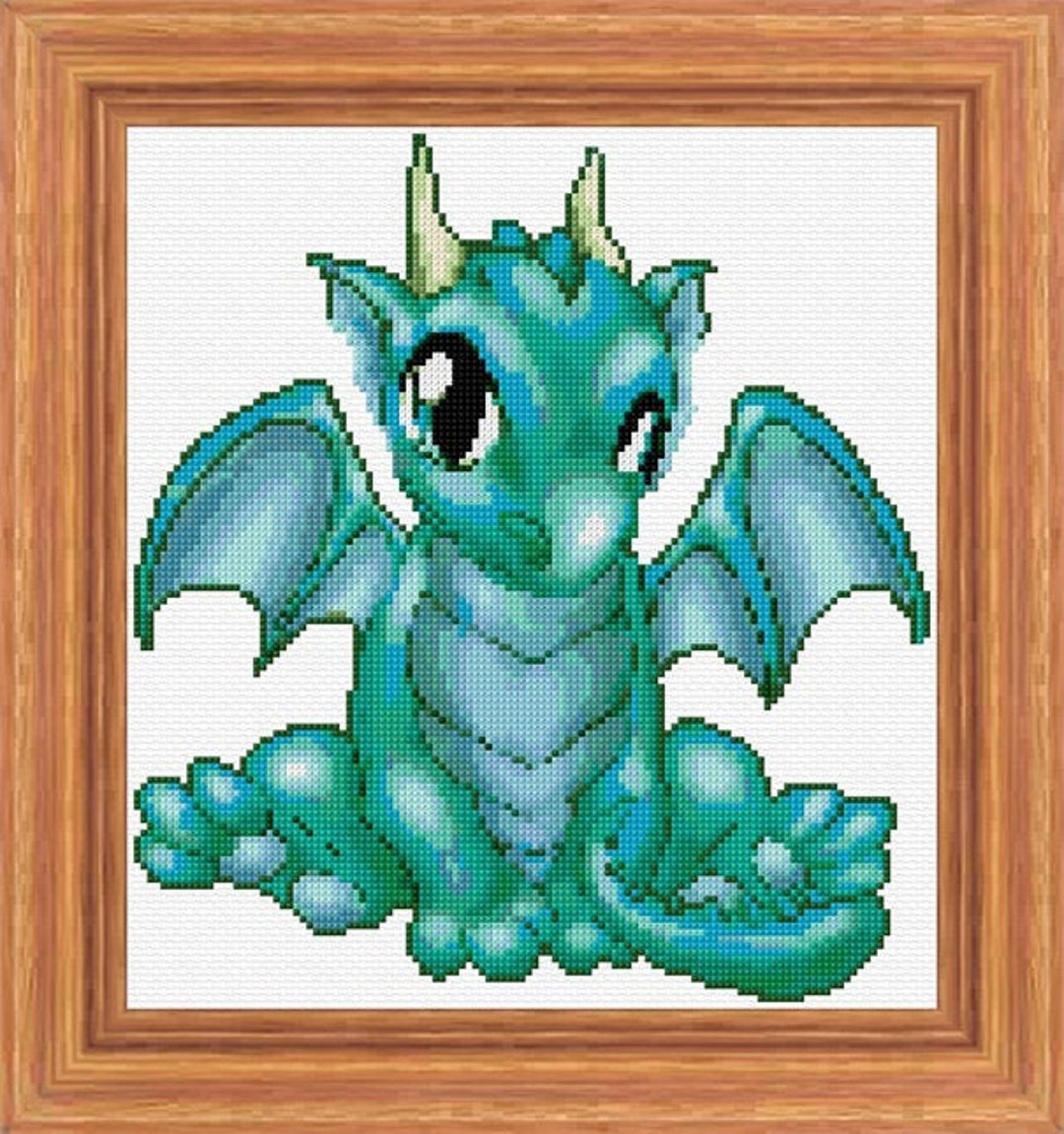 Green Dragon Cross Stitch Pattern PDF Digital Dungeons & Dragons Modern ...