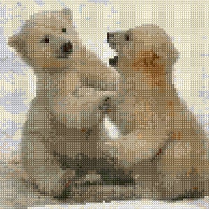 Polar Bear Cubs Cross Stitch Pattern PDF Pattern Digital Download Counted Cross Stitch Wild Animals Cute Bears DMC Colours 14ct