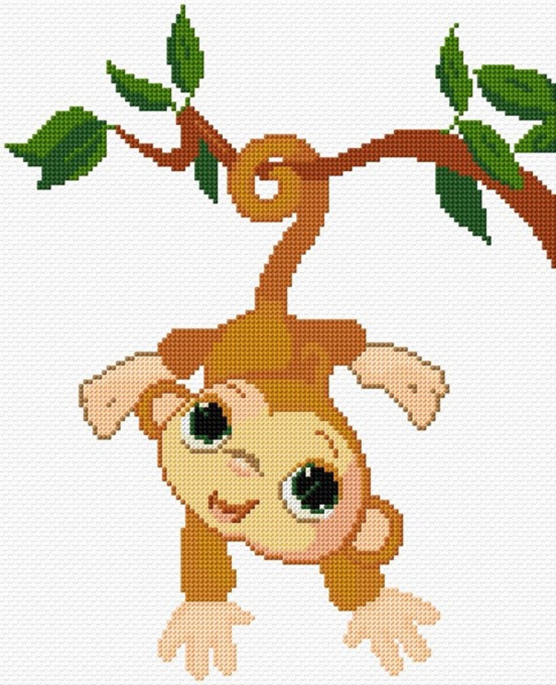 Hanging Monkey Cross Stitch Pattern PDF Pattern Digital Download ...