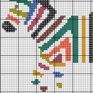 Colourful Zebra Cross Stitch Pattern PDF Pattern Digital Download Counted Cross Stitch Animal Cross Stitch Vintage DMC Colours image 3