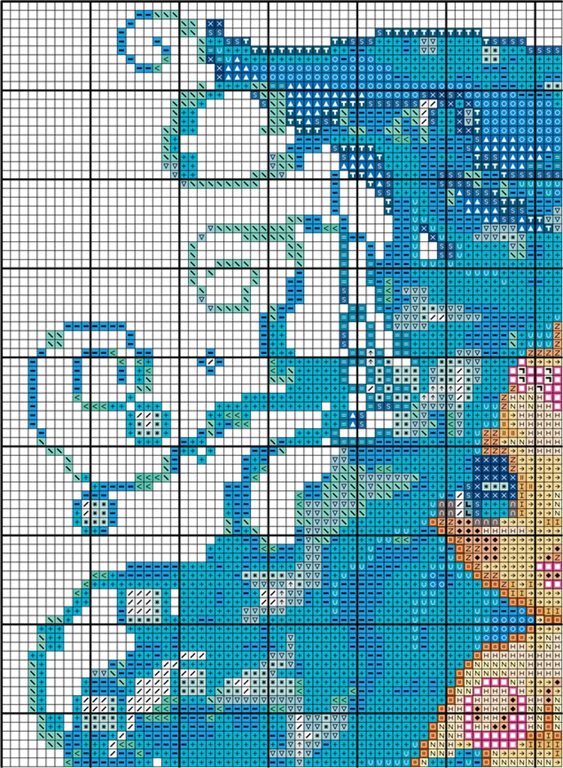 Mermaid Cross Stitch Pattern PDF Pattern Digital Download - Etsy