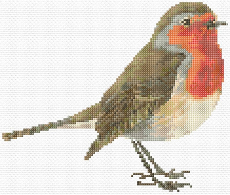 Robin Cross Stitch Pattern PDF Pattern Digital Download Garden | Etsy