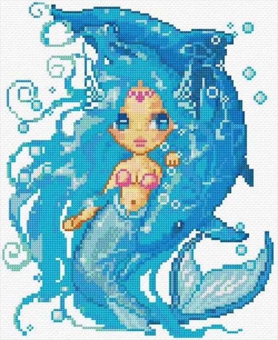 Mermaid Cross Stitch Pattern PDF Pattern Digital Download Counted