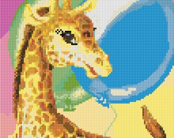 Colourful Giraffe Cross Stitch Pattern PDF Pattern Digital Download Animal Cross Stitch Modern Cross Stitch Gift For Her April The Giraffe