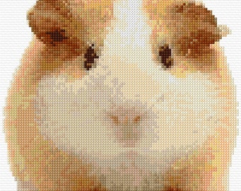 Guinea Pig Cross Stitch Pattern PDF Pattern Digital Download Counted Cross Stitch Animals Pets Cute DMC Colours 14ct