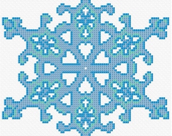 Snowflake Cross Stitch Pattern PDF Pattern Digital Download Christmas Card Winter Snow Seasons Cold Winter Christmas Festive Cross Stitch