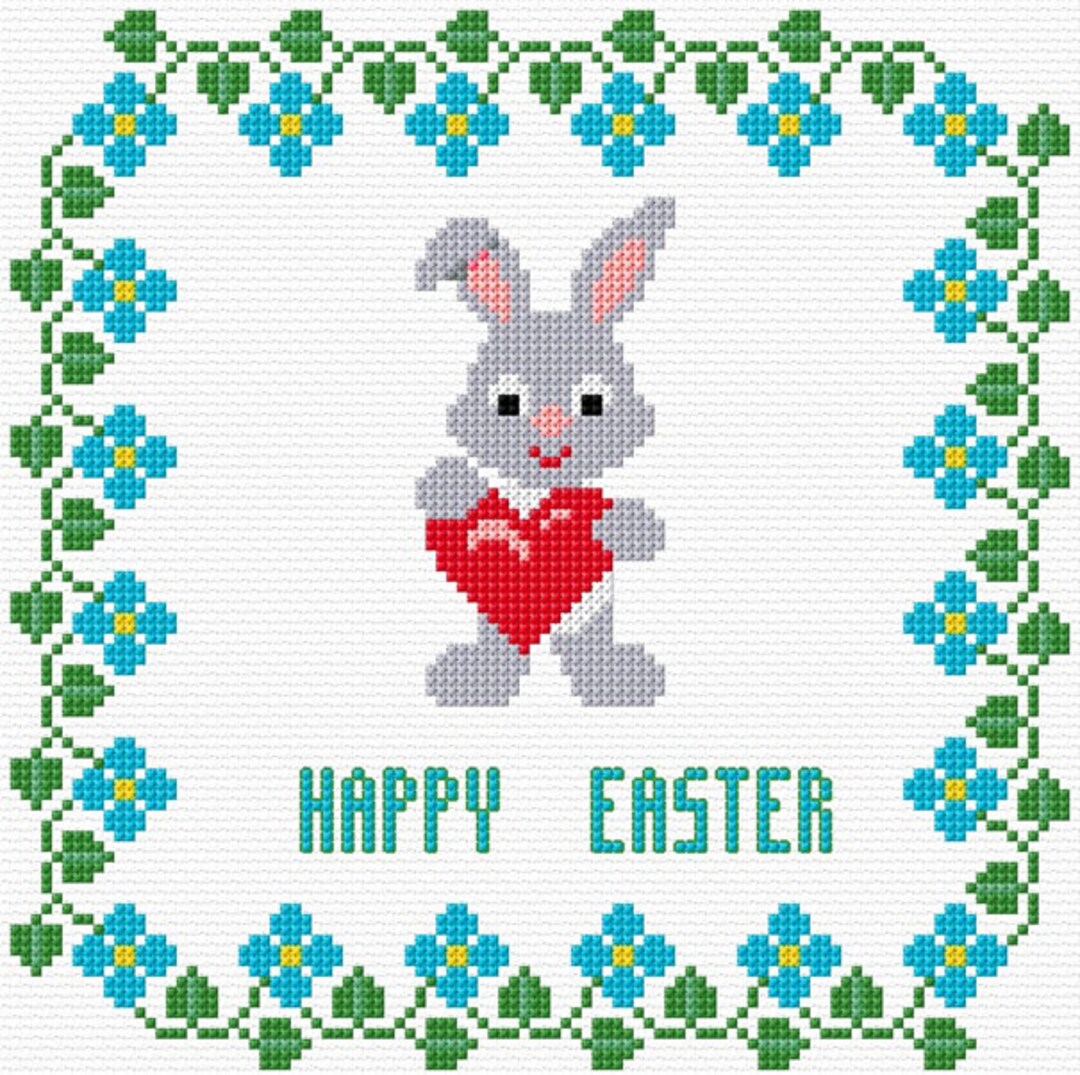 Easter Bunny Card Cross Stitch Pattern PDF Pattern Digital Download ...