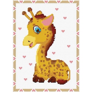 Giraffe Cross Stitch Pattern PDF Pattern Digital Download Animal Cross Stitch Modern Cross Stitch Kids Gift Zoo Animal 14ct Gift For Her