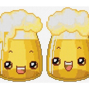 Beer Cross Stitch Pattern PDF Pattern Digital Download Counted Cross Stitch Alcohol Beer Couple Funny Drink DMC Colours 14ct