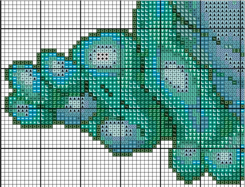 Green Dragon Cross Stitch Pattern PDF Digital Dungeons & | Etsy