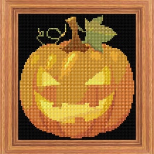 Halloween Pumpkin Cross Stitch Pattern PDF Pattern Digital Download Cross Stitch Chart Spooky Cross Stitch Witch Spooky Modern Cross Stitch