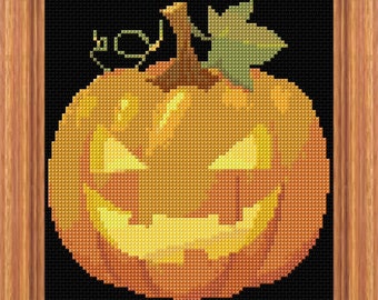 Halloween Pumpkin Cross Stitch Pattern PDF Pattern Digital Download Cross Stitch Chart Spooky Cross Stitch Witch Spooky Modern Cross Stitch