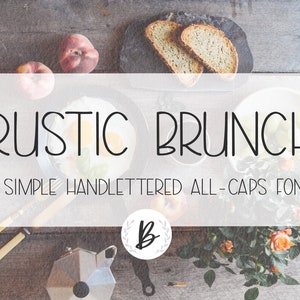Brunch rústico Fuente manuscrita Todo tipo de texto en mayúsculas OTF y TTF y SVG conjunto de letras