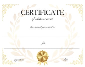 Printable Certificate of Achievement Award | Teacher Gift | Student Award | School Certificate | Recognition Award | Instant Download