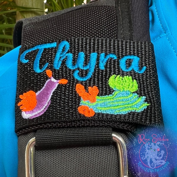 Neon Nudis | Personalized & Customizable Nudibranch Scuba Diver BCD Identification Tag | Made on Maui | Scuba Diver Gift