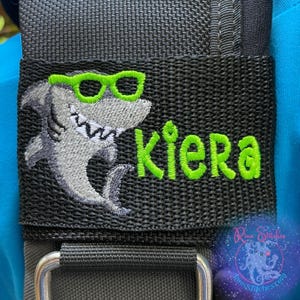 Cool Shark | Personalized & Customizable Scuba Diver BCD Identification Tag | Made on Maui | Scuba Diver Gift | Shark with Sunglasses