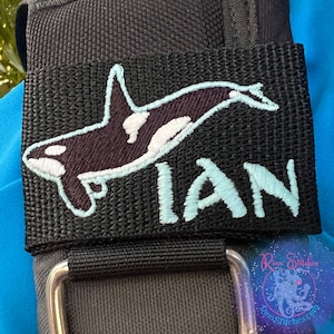 Orca Glow-in-the-Dark | Personalized & Customizable Scuba Diver BCD Identification Tag | Made on Maui | Scuba Diver Gift
