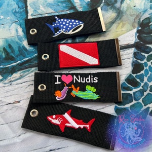 Luggage Tag, Gear Bag, Scuba Diving Bag Tags | Embroidered ID Tags for all your travel needs - Choose any design in our shop! Rinn Stitches