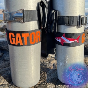 Full Length Personalized Scuba Tank Strap - Ultimate customization! Choose 2 of your favorite designs or one design and your name or motto
