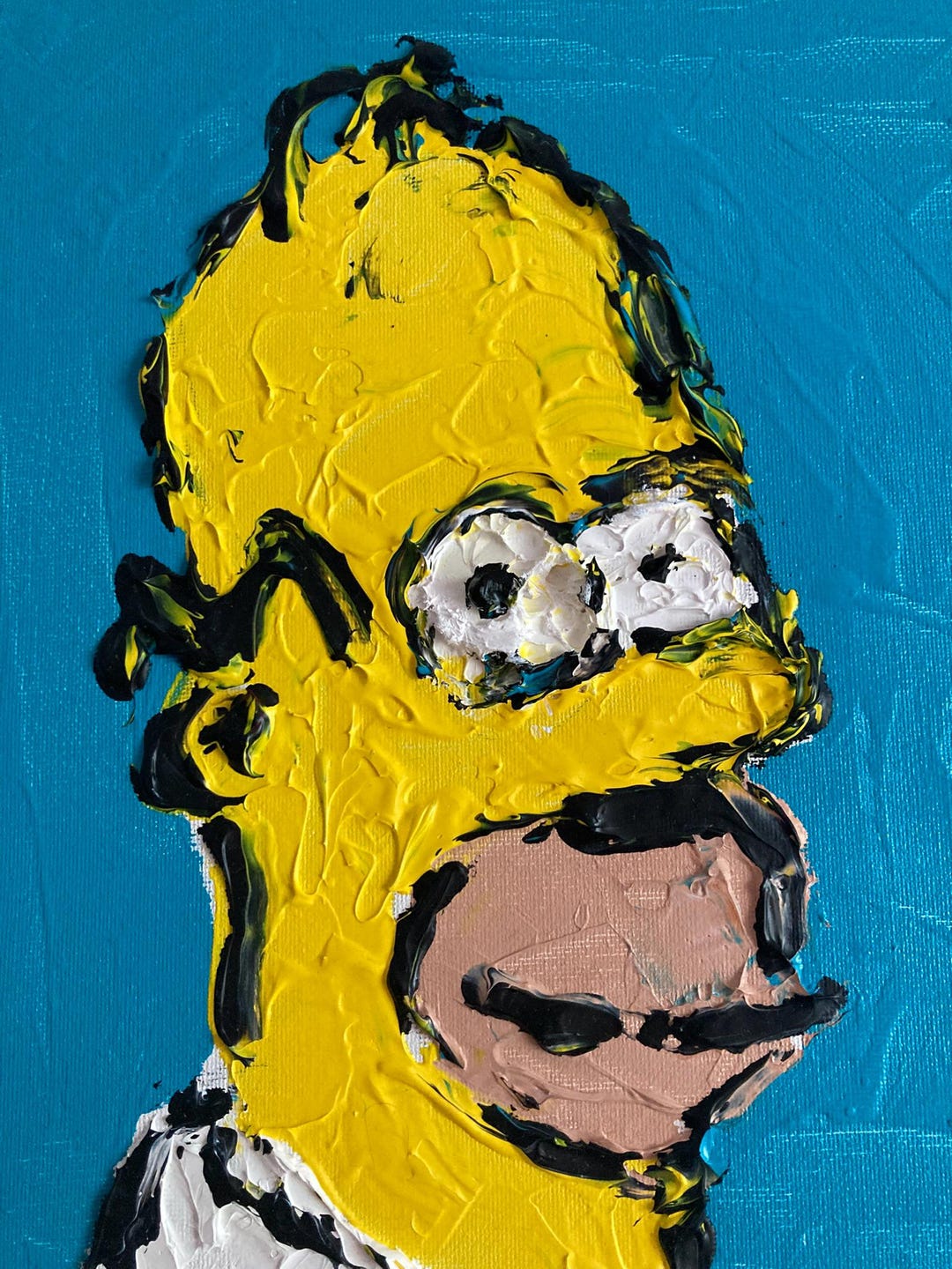 Simpson Poiting Homer Simpson - Thick Acrylic Painting of the Simpsons Iconic Dad - Etsy UK