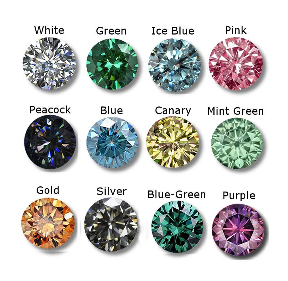 Loose Moissanite Round Brilliant Cut VVS Clarity Multi Color Moissanite Stone for Gift Multi Color Loose Moissanite Mix Color Moissanite
