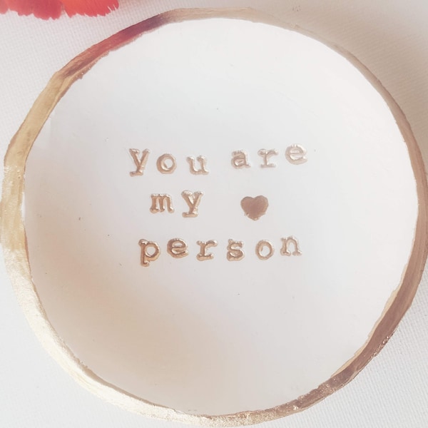 You're my person Personalized Gift, You Are My Person Gold Jewelry Dish, Gold Heart, Friendship Gift, Gift for Her Ring Dish