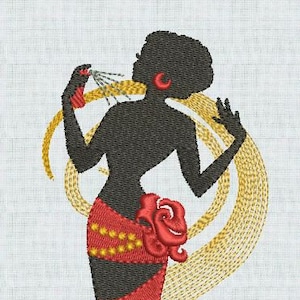 The woman with perfume, machine embroidery design