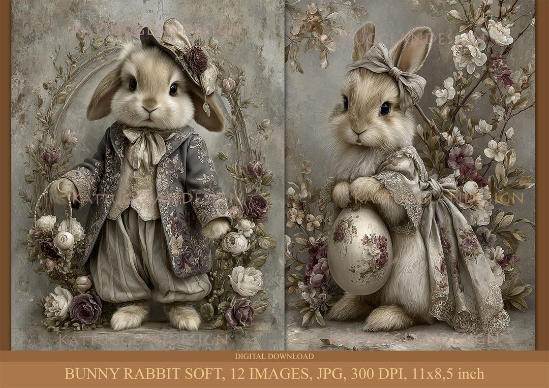 Bunny Rabbit Soft, Digital Download, Junk Journal, Scrapbooking ...