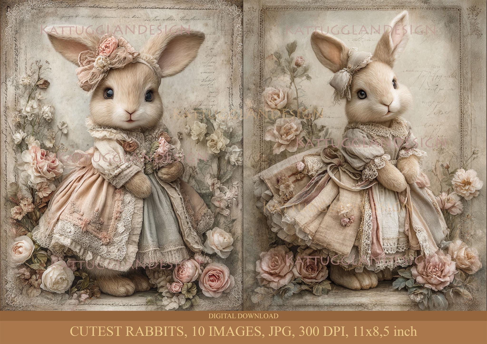 Cutest Rabbits, Digital Download, Junk Journal, Scrapbooking ...