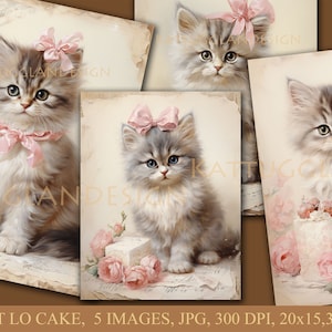 Cat lo candle, Digital download, Scrapbooking, Junk journal, Commercial use, Cardmaking, Journaling, Mixed media, Cat, Roccoco, Shabby chic