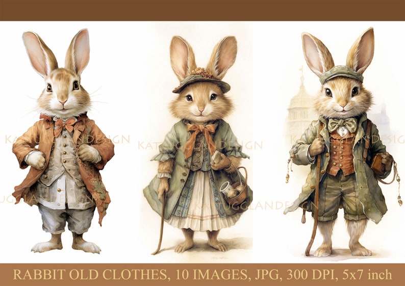 Rabbit Old Clothes, Digital Download, Scrapbooking, Junk Journal ...