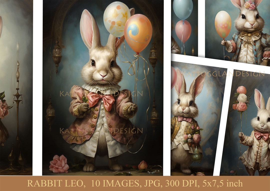 Rabbits Leo, Digital Download, Commercial Use, Scrapbooking, Journaling ...