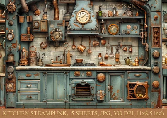 Steampunk Blue Kitchen Steampunk Kitchen Accessories | Steampunk