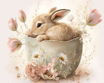 水彩壁絵watercolor“The Chilling Bunny Bunny” 水彩壁絵watercolor“The Chilling Bunny Bunny”