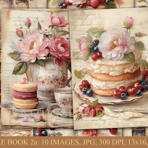 Cake book 2a, Digital download, Scrapbooking, Junk journal, Commercial use, Cardmaking, Journaling, Paper, Vintage, Shabby chic, Cake,bakery
