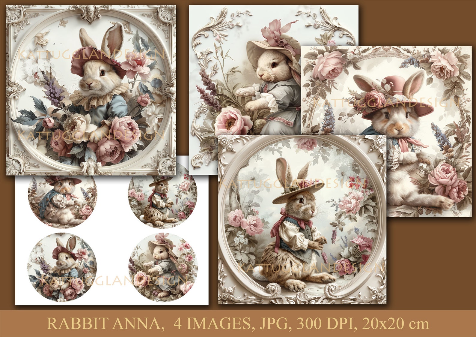 Rabbit Anna, Digital Download, Junk Journal, Scrapbooking, Clip Art ...