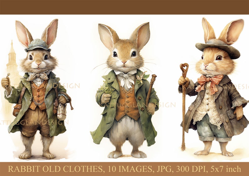 Rabbit Old Clothes, Digital Download, Scrapbooking, Junk Journal ...