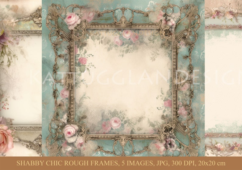 Shabby Chic, Rough Frames, Digital Download, Scrapbooking, Junk Journal ...