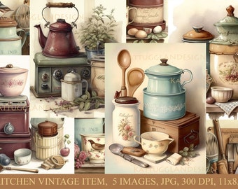 kitchen vintage item, Digital download, Commercial use, Scrapbooking, Junk journal, Cardmaking, Shabby chic, Kitchen, old style,
