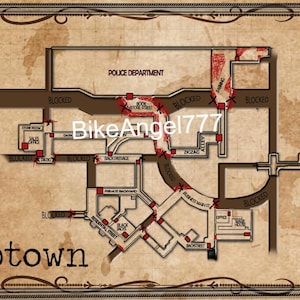 Resident Evil 3 Map Print: Vintage Style Replica (8x10)