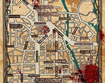 バイオハザード RE:2』リメイク版ラクーンシティ警察署マップ - Etsy 日本