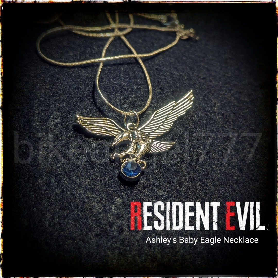 Resident Evil 4 Remake Ashley Eagle Necklace Silver Plated 