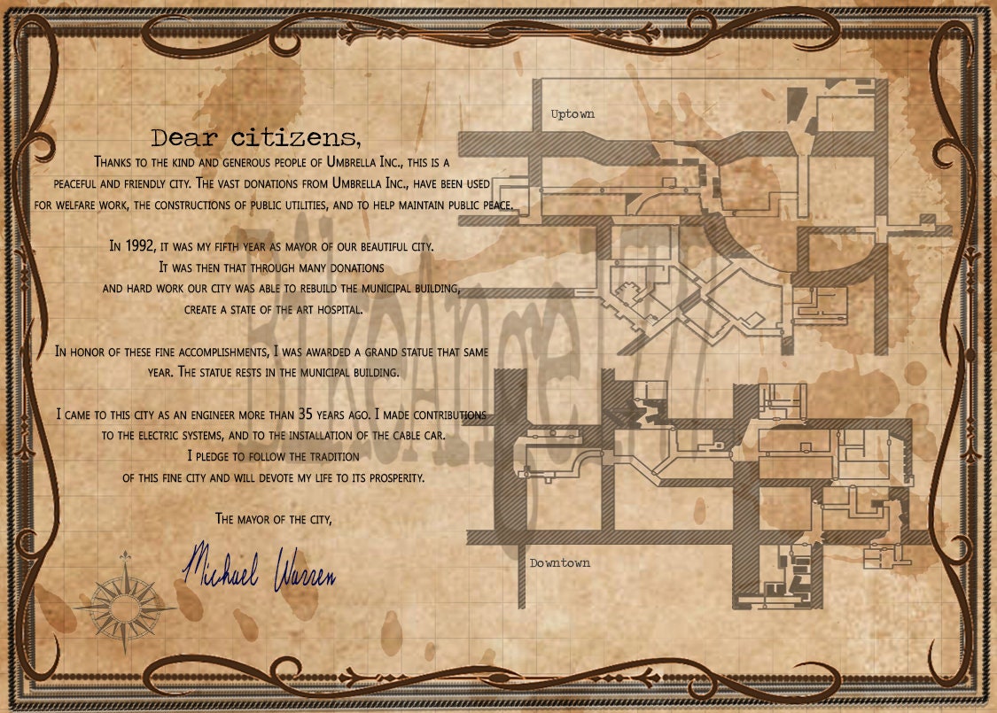 バイオハザード ラクーンシティ市長マップ：ヴィンテージプロップ