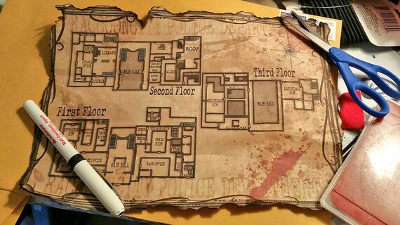 Map Resident Evil 2 Remake 2019 Prop Vintage | Etsy