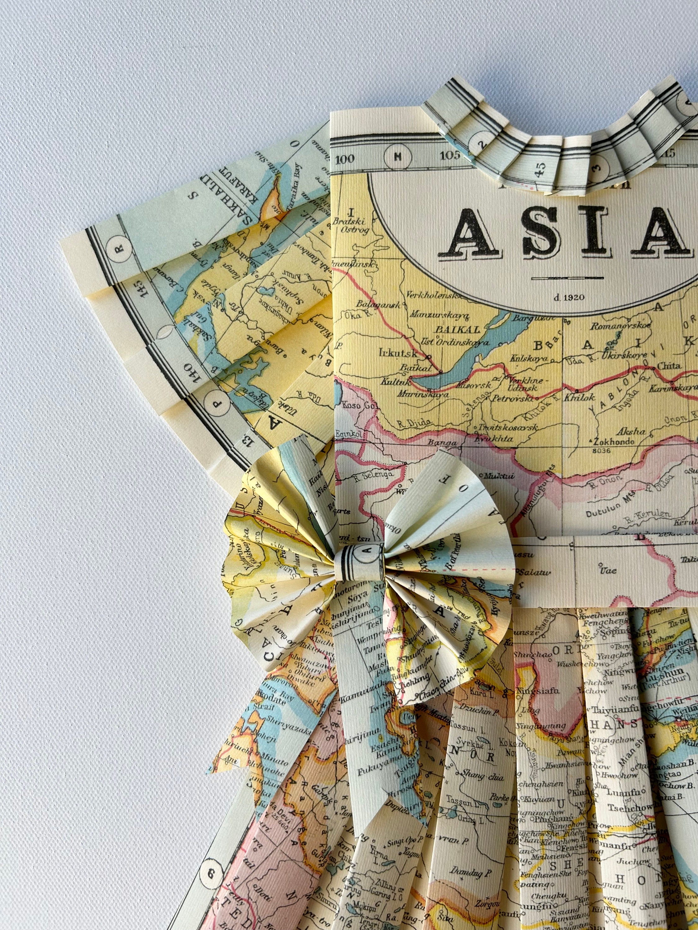 Paper Dress Artwork - Asia Map - Etsy