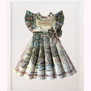 Oeuvre d'art pour robe en papier - Carte de Disneyland rose