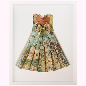 Arte de vestido de papel - Mapa ilustrativo de São Francisco