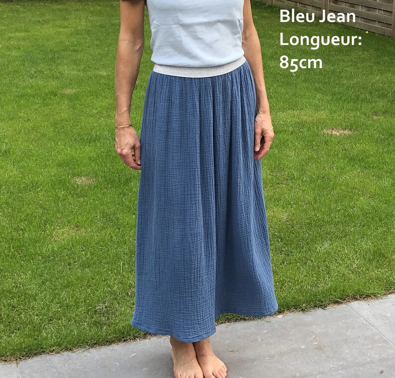 Jupe longue en double gaze de coton certifi?�e oeko-tex ?� | Etsy