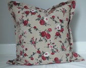 Rose patterned linen cotton cushion pillow cover